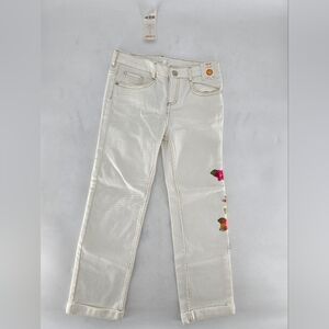 Gymboree Off-White Jeans‎ with Floral Details